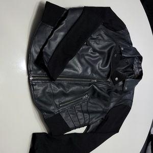 Faux leather moto jacket